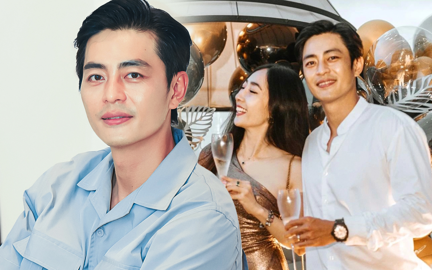 Diễn viên Quốc Huy và vợ