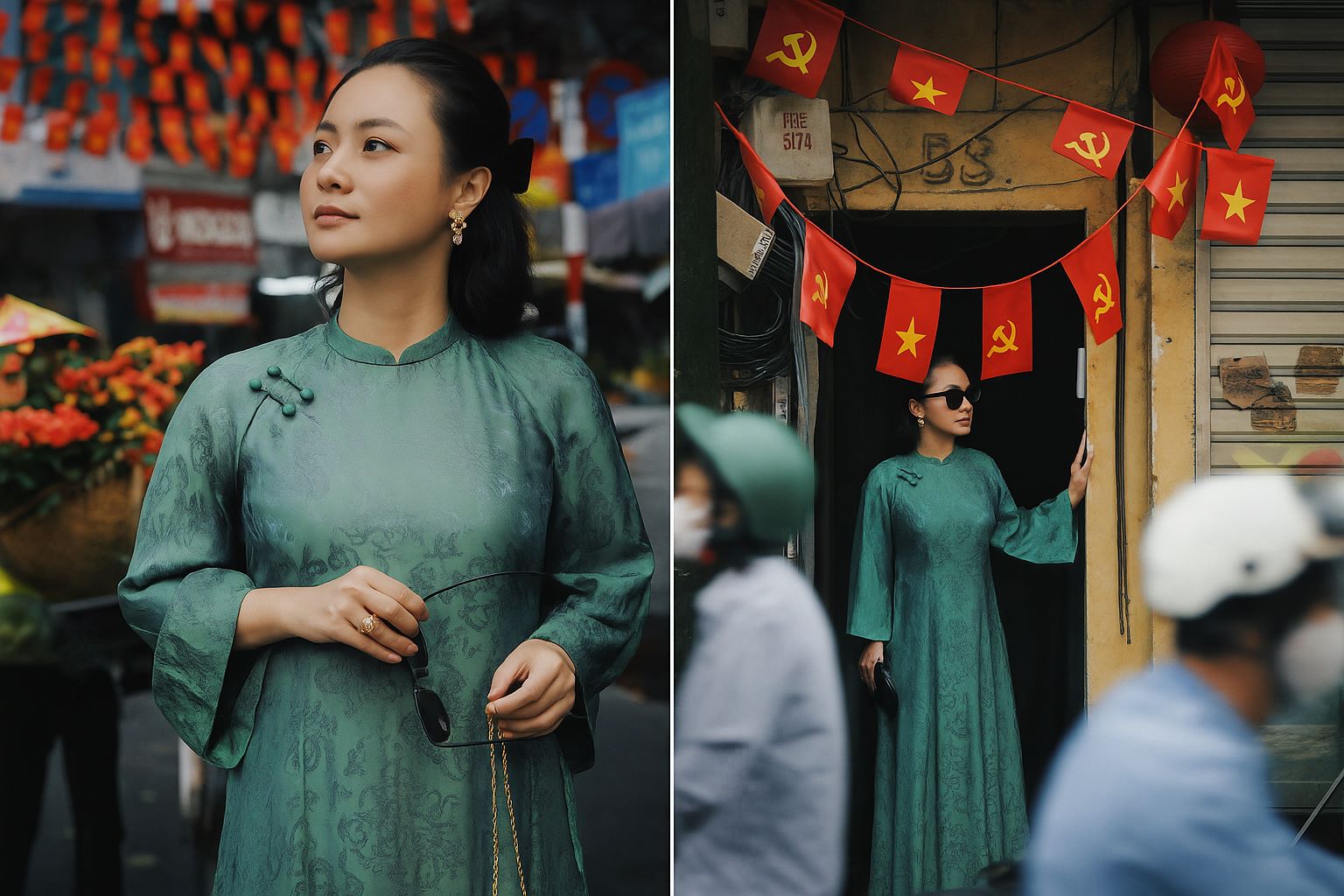 Đỗ Thị Hải Yến Diện Áo Dài Dạo Phố Hà Nội Nhân Dịp Kỷ Niệm 80 Năm Quốc Khánh